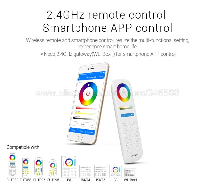 Mi.Light FUT064 9W RGB+CCT Square LED Downlight AC110V 220V LED Ceiling Spotlight 2.4G Wireless Control WiFi APP Voice Control