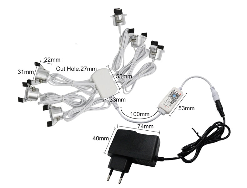 LEDIARY WiFi Smart Controller Dimmable Downlights Multi Function APP Control Timer Mode Voice Control Light Fixture CE ROHS