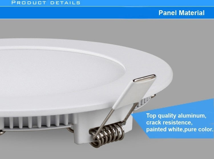 LED Panel Lights Ceiling Round Recessed Lamp Aluminum Ultra Thin Downlights 3W 4W 6W 9W 12W 15W 18W 24W Spotlight Light Fixtures