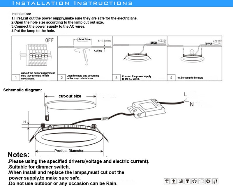 LED Panel Lights Ceiling Round Recessed Lamp Aluminum Ultra Thin Downlights 3W 4W 6W 9W 12W 15W 18W 24W Spotlight Light Fixtures