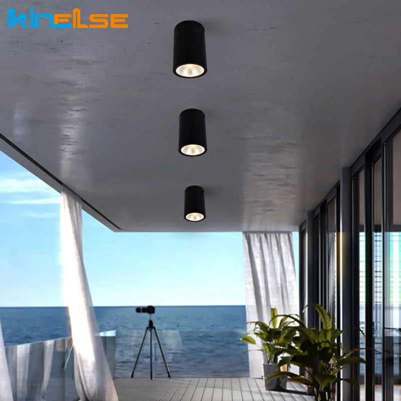 LED Waterproof IP65 COB Ceiling Downlight Surface Mounted Balcony Terrace Hotel Kitchen Bathroom Lamp