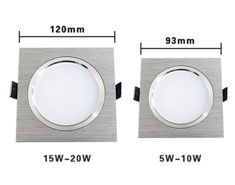LED Ceiling Lamp Square 5W 10W 15W Dimmable 240v 20W Downlight LED Recessed Wall lamp for Kitchen/Home/Office Indoor Lighting