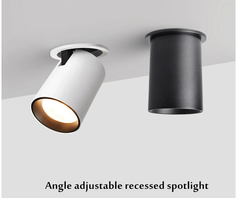 Foldable Recessed Ceiling Downlight 7W 10W 12W 15W Black/White Housing 360 Degree Rotatable 3000K/4000K/6000K Ceiling Spot Light