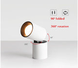 Foldable LED Surface Mounted Downlight 12W 15W 20W Black/White Housing 360 Degree Rotatable 3000K/4000K/6000K Ceiling Spot Light