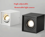 Square Dimmable Angle Adjustable LED Surface Mounted Downlight with Replaceable GU10 LED Bulb 7W/12W/15W LED Ceiling Spot Lamp