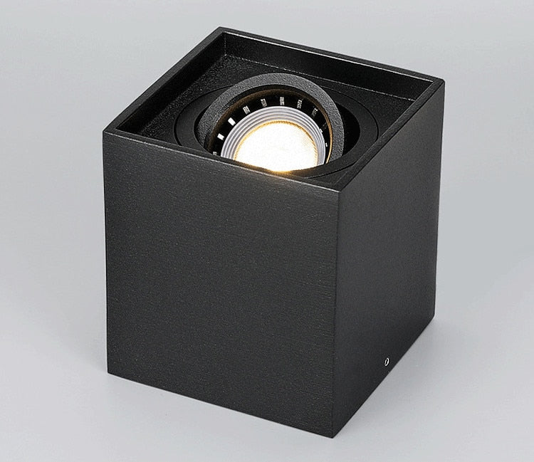 Square Dimmable Angle Adjustable LED Surface Mounted Downlight with Replaceable GU10 LED Bulb 7W/12W/15W LED Ceiling Spot Lamp