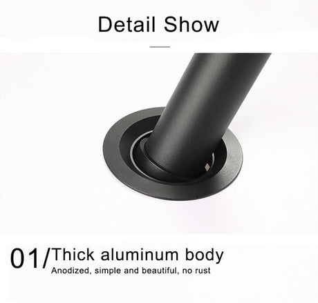 Simple LED downlight 360 degree rotating bedroom lamp spotlight bedside lamp lamp adjustable light source 3w