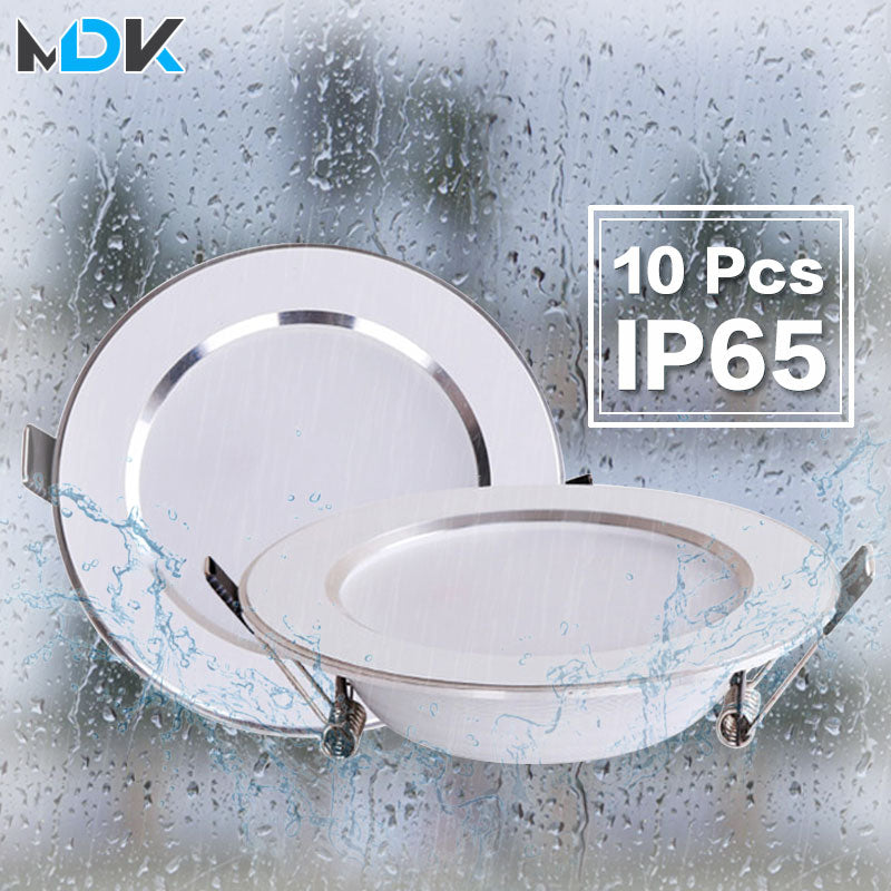 Dimmable Waterproof LED Down lights 10 pcs lot 5W 7W 9W 12W 18W LED Downlight Outdoor Leds Ceiling Lamp For Bathroom Bulb MJ1020