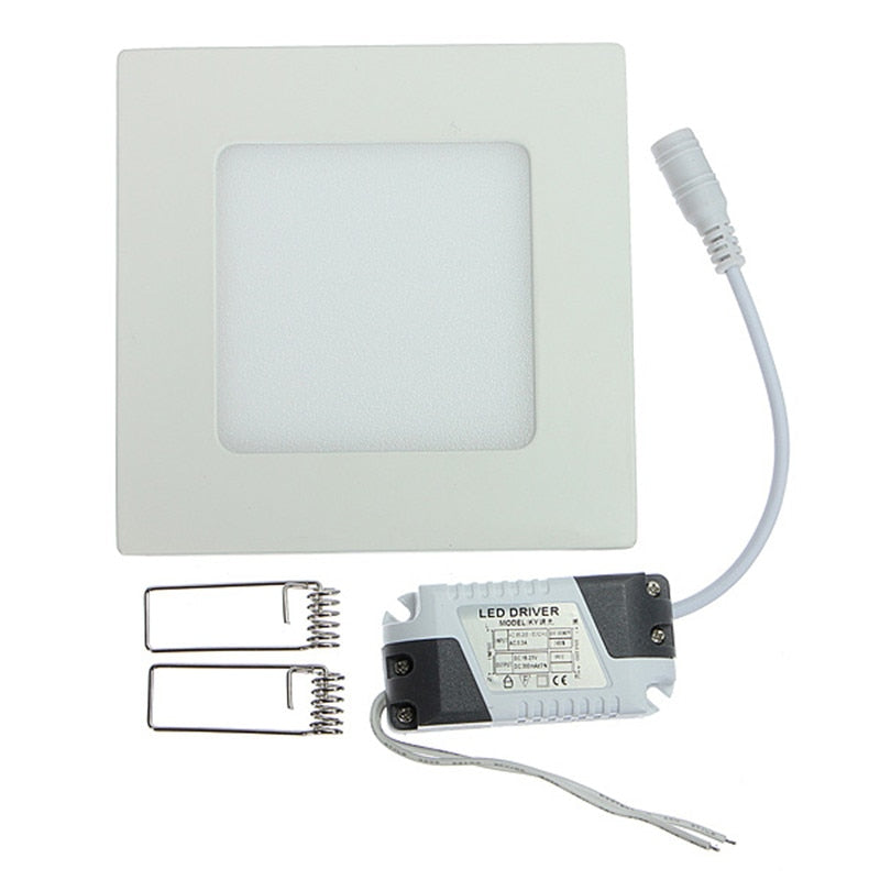 5pcs 6W Square LED Panel Light Warm/Natural/Cold White Ultrathin led recessed ceiling Downlight light AC85-265V LED Indoor Lamp