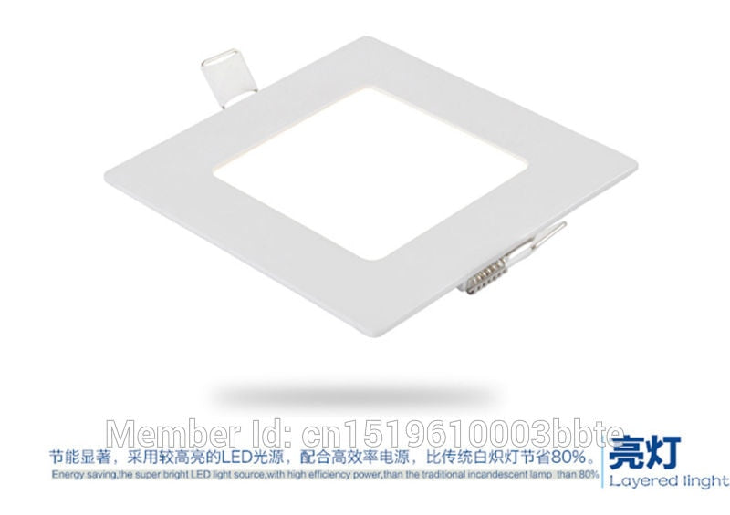 LED Downlight 100-110LM/W 85x85mm 3W LED Downlight Square LED Down Panel Light Recessed Ceiling Spotlight Bulb