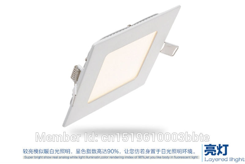 LED Downlight 100-110LM/W 85x85mm 3W LED Downlight Square LED Down Panel Light Recessed Ceiling Spotlight Bulb