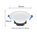 Round LED Downlight 5W Recessed down Lamp Three color Light Changeable 85-265V Led Bulb Bedroom Kitchen Indoor LED Spot Lighting