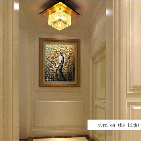 Crystal LED 3W 5W Ceiling Lights Creative Square Ceiling Lamp For Home Decoration Luminaire Living Room Restaurant KTV Bar
