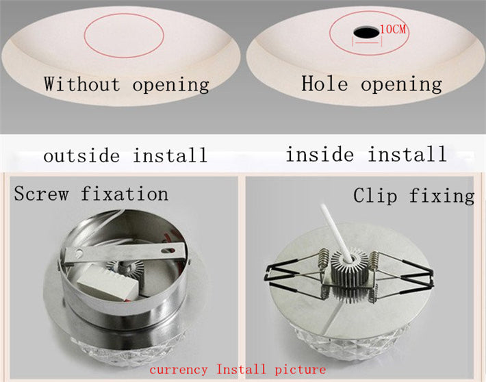 Crystal LED 3W 5W Ceiling Lights Creative Square Ceiling Lamp For Home Decoration Luminaire Living Room Restaurant KTV Bar