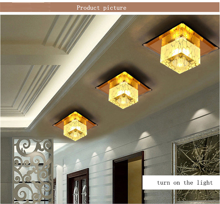 Crystal LED 3W 5W Ceiling Lights Creative Square Ceiling Lamp For Home Decoration Luminaire Living Room Restaurant KTV Bar