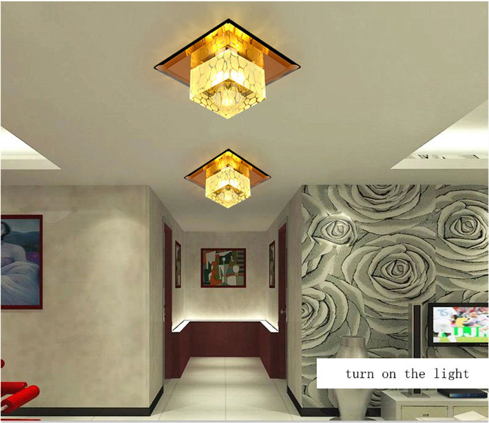 Crystal LED 3W 5W Ceiling Lights Creative Square Ceiling Lamp For Home Decoration Luminaire Living Room Restaurant KTV Bar