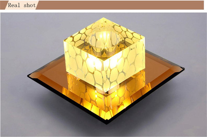 Crystal LED 3W 5W Ceiling Lights Creative Square Ceiling Lamp For Home Decoration Luminaire Living Room Restaurant KTV Bar