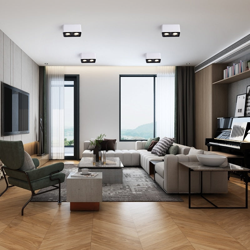 LED Downlights 15W 20W COB Surface Mounted Downlight LED Lighting Angle-adjustable AC110 220V 230V 240V