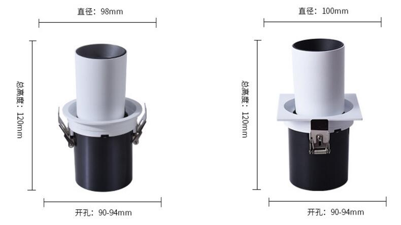 Telescopic 10W COB LED Ceiling lamps Down Light AC110V to AC240V Cool/Warm White LED Recessed Downlight Lamp
