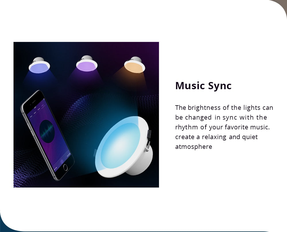 Benexmart Smart Led Ceiling Light 4 Inch 6 Inch 15W Zigbee Recessed Downlights RGBCW Alexa Google Home Tuya SmartThings App