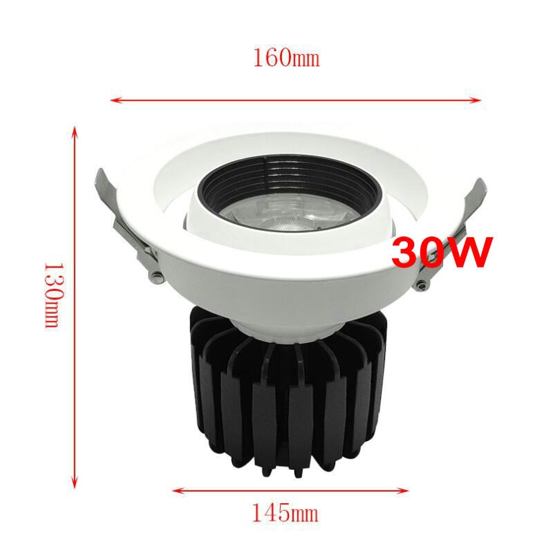 Dimmable AC85V-265V 10W 12W 15W 20W 30W LED Ceiling downlight LED lamp Recessed Spot light For home illumination