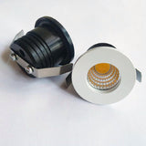 Black/White dimmable Mini LED Downlights 3W AC110V-240V Jewelry Display Ceiling Recessed Cabinet Spot Lamp