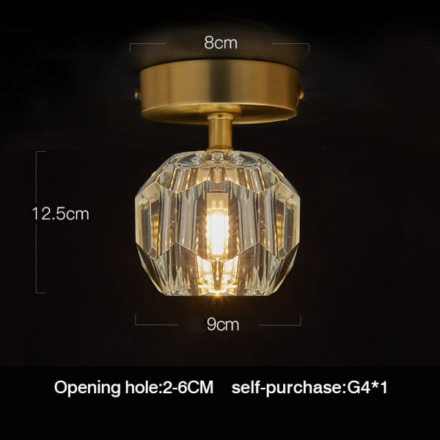 MOONSHADOW Led Downlights Exquisite Crystal Living room Led Aisle Corridor Lamp 5W Home Ceiling downlight 220V