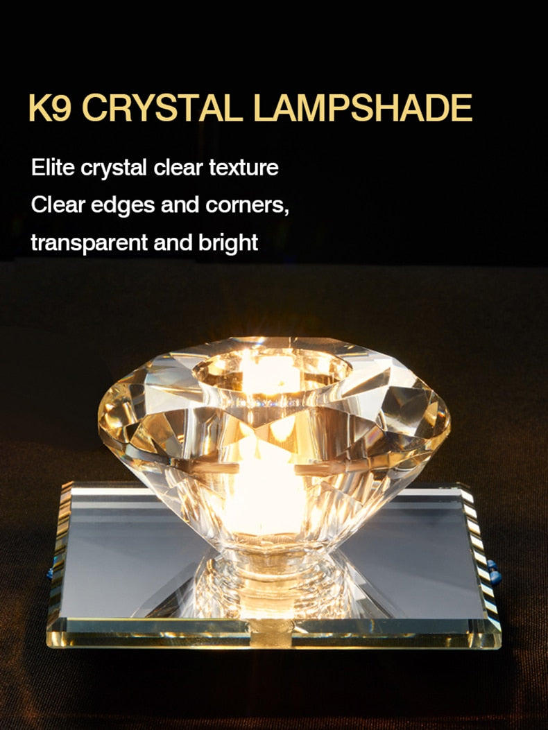 MOONSHADOW Led Downlights Exquisite Crystal Living room Led Aisle Corridor Lamp 5W Home Ceiling downlight 220V