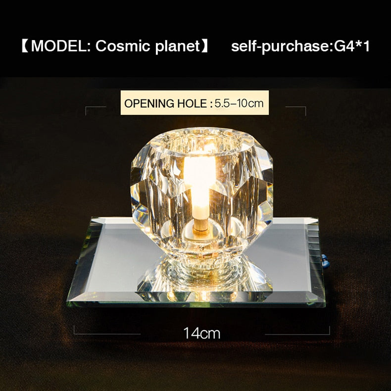 MOONSHADOW Led Downlights Exquisite Crystal Living room Led Aisle Corridor Lamp 5W Home Ceiling downlight 220V