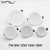 LED Downlight 10pcs 7W 9W 12W 15W 18W AC 220V 240V Recessed Round Spot LED Lamp Kitchen Indoor Lighting Warm White Cold White