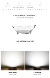 LED Downlight 10pcs 7W 9W 12W 15W 18W AC 220V 240V Recessed Round Spot LED Lamp Kitchen Indoor Lighting Warm White Cold White