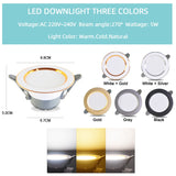 Led Downlight 10pcs 3W 5W AC220V-240V new six color led recessed downlight Kitchen living room led light spot Indoor round light