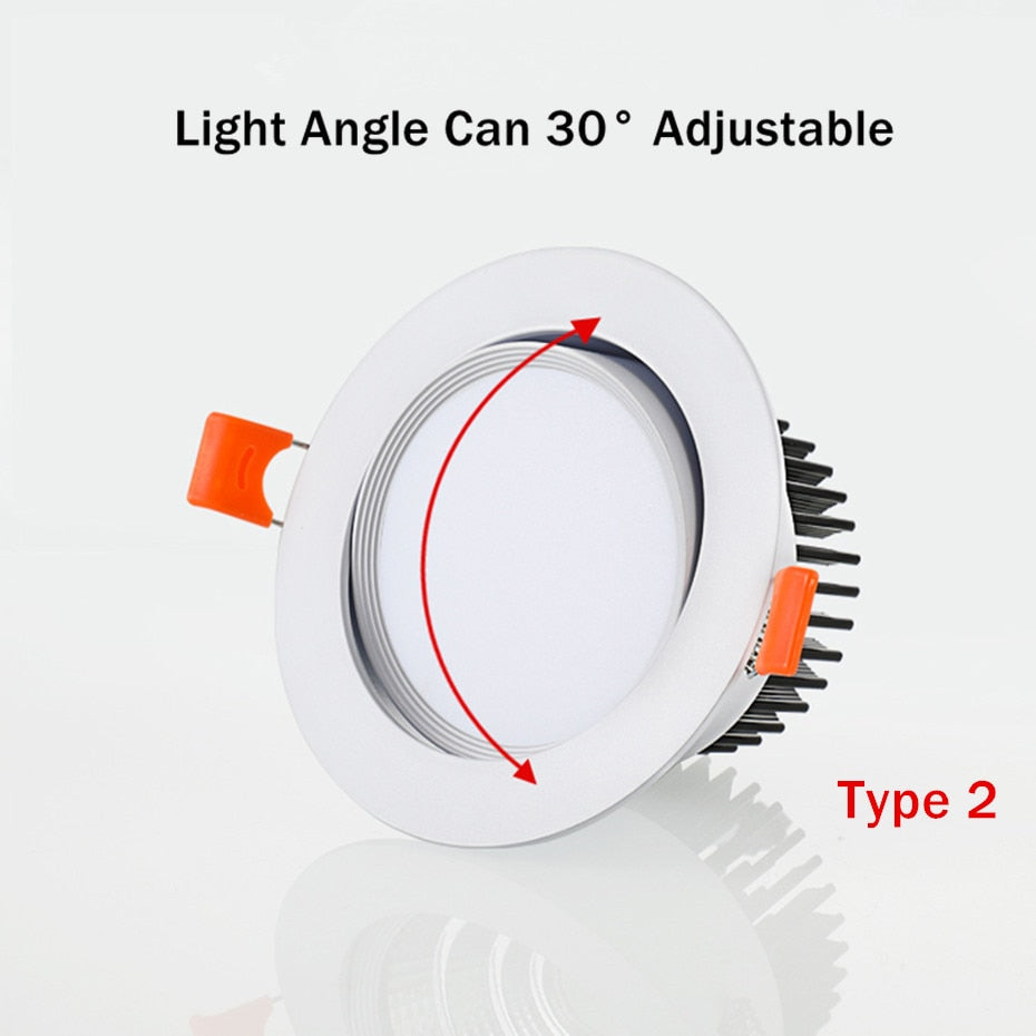 Recessed Dimmable LED Ceiling Light Lamp 3W 5W 7W 9W 12W 15W Round COB Spotlight LED Downlight AC85-265V