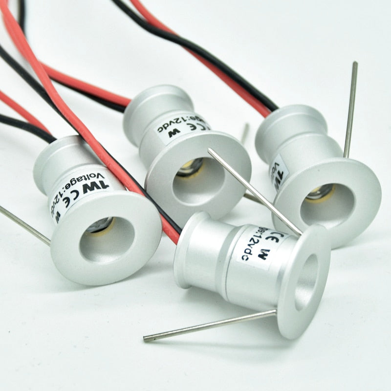 IP65 1W 12V Mini LED Downlight Dimmable Outdoor Spotlight Stair Cabinet Light Black White Silver Shell Spot Lighting Sauna