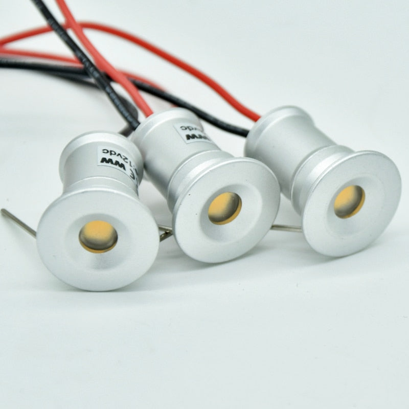 IP65 1W 12V Mini LED Downlight Dimmable Outdoor Spotlight Stair Cabinet Light Black White Silver Shell Spot Lighting Sauna