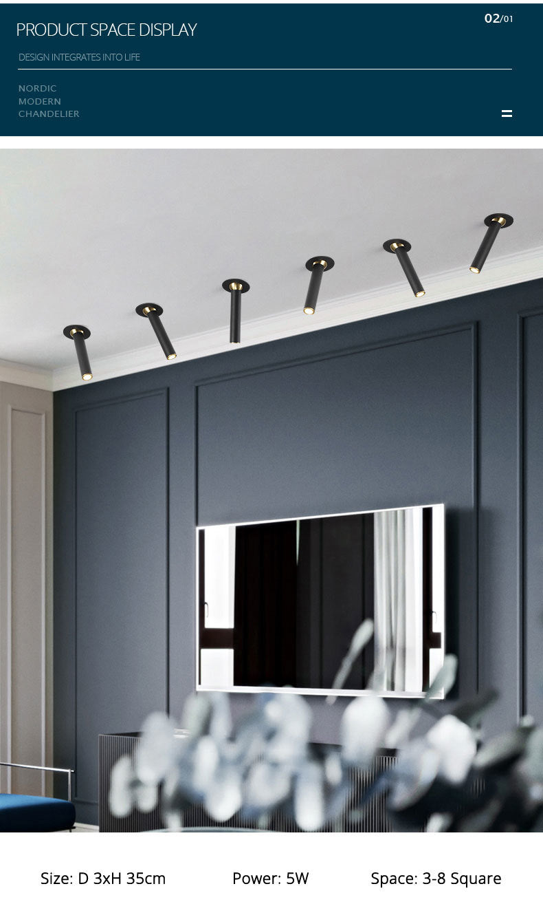 Spotlight living room industrial style lamps and lanterns restaurant clothing store downlights concealed entrance lights