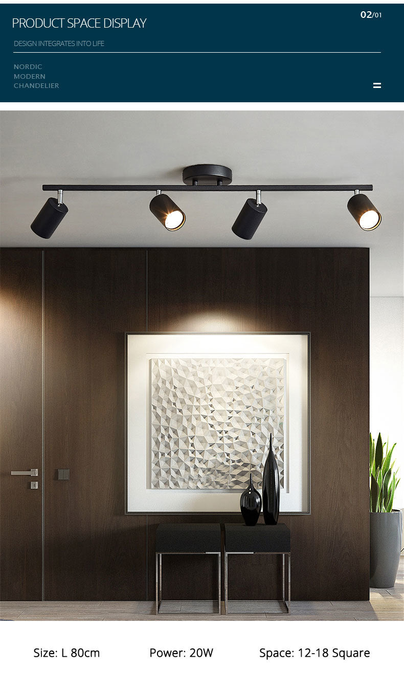 Track light spotlight led ceiling lamp household surface mounted downlight living room background wall cloakroom small spotlight