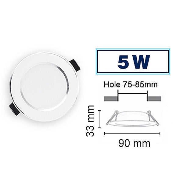 LED Downlight 3W 5W 7W 9W 12W 15W 18W Round Recessed Lamp 110V 220V 230V 240V Led Bulb Bedroom Kitchen Indoor LED Spot Lighting