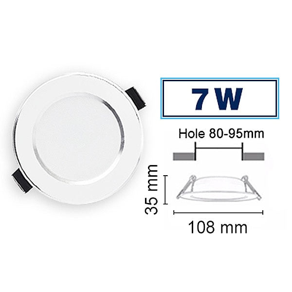 LED Downlight 3W 5W 7W 9W 12W 15W 18W Round Recessed Lamp 110V 220V 230V 240V Led Bulb Bedroom Kitchen Indoor LED Spot Lighting