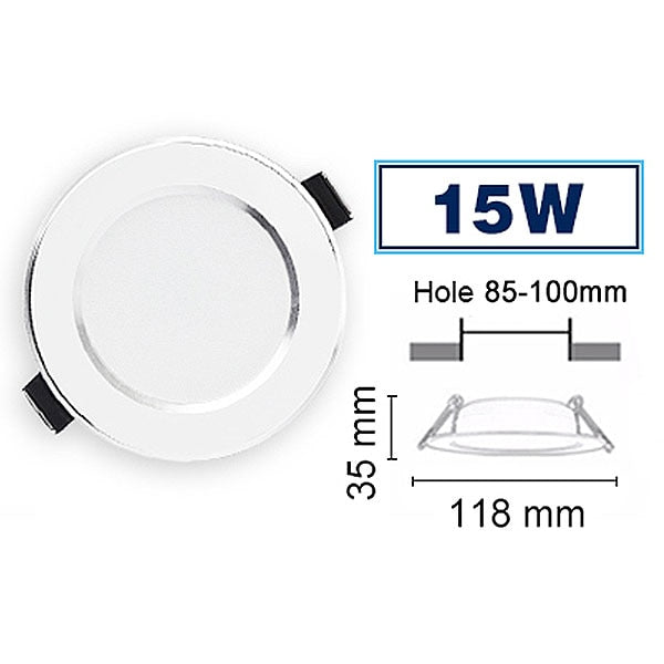 LED Downlight 3W 5W 7W 9W 12W 15W 18W Round Recessed Lamp 110V 220V 230V 240V Led Bulb Bedroom Kitchen Indoor LED Spot Lighting