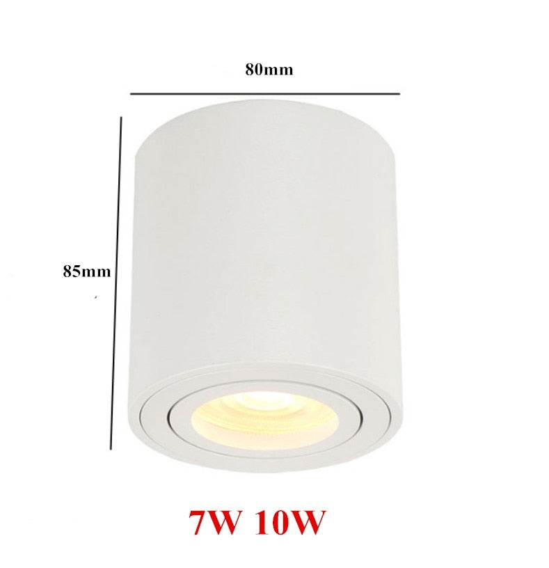 Square Surface Mounted LED Downlight 1pcs with Replaceable GU10 LED Bulb 7W 10W LED Ceiling Spot Light AC85V-265V Indoor