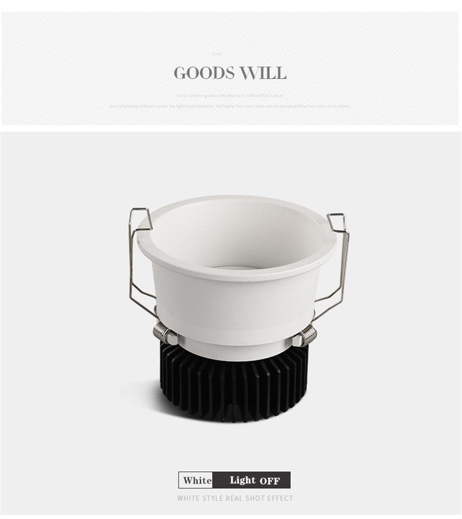 LED Recessed Downlight Dimmable 5W 7W 10W 12W 18W 20W 3000K/4000K/6000K Angle Adjust Ceiling Spot Light DBF 2020 New Deep-glare