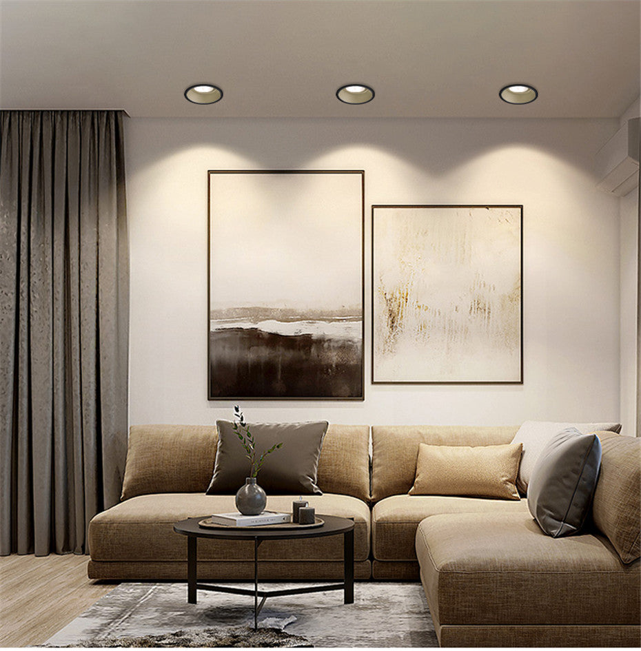 LED Recessed Downlight Dimmable 5W 7W 10W 12W 18W 20W 3000K/4000K/6000K Angle Adjust Ceiling Spot Light DBF 2020 New Deep-glare