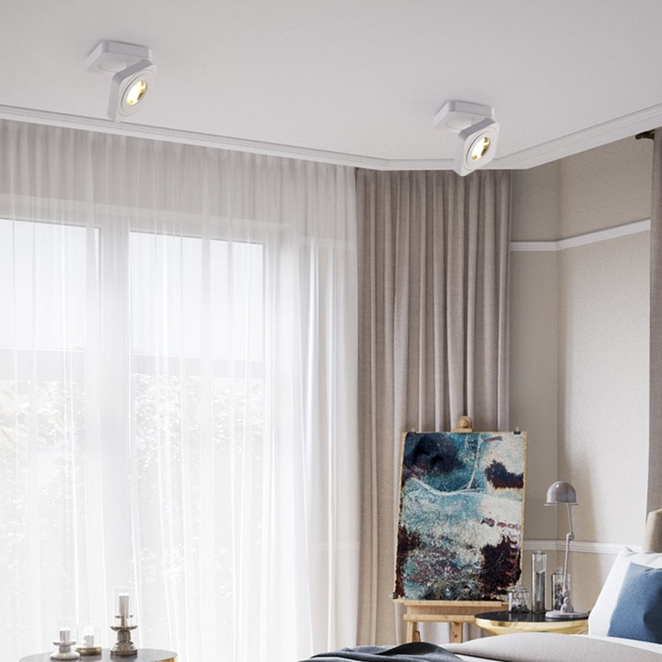 DBF 360 Angle Adjustable Square Surface Mounted Downlight Ceiling Lamp 5W 7W 10W LED COB Spot Light AC110/220V Ceiling Light