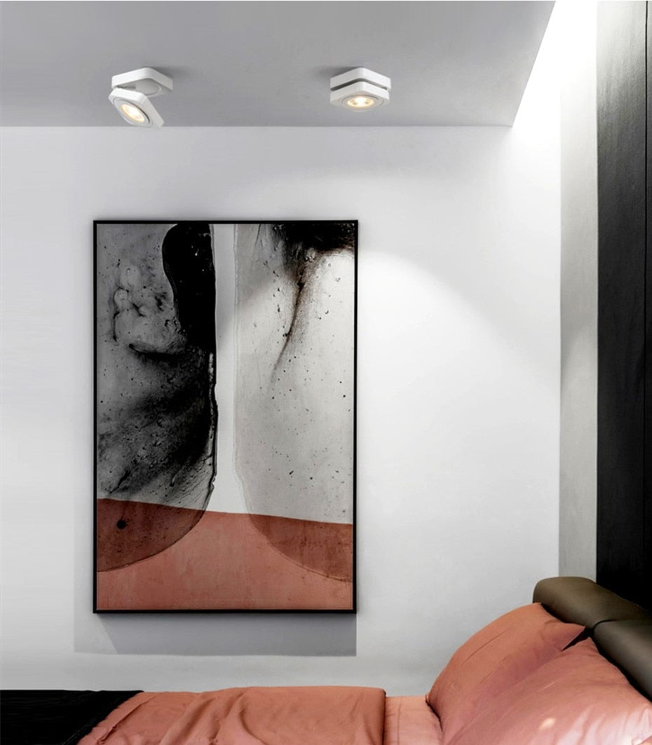 DBF 360 Angle Adjustable Square Surface Mounted Downlight Ceiling Lamp 5W 7W 10W LED COB Spot Light AC110/220V Ceiling Light