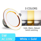 Downlight 10pcs 3W 5W led Downlight AC220V six color recessed downlight ceiling Kitchen living room Indoor ceiling spot light