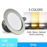Downlight 10pcs 3W 5W led Downlight AC220V six color recessed downlight ceiling Kitchen living room Indoor ceiling spot light