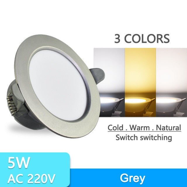 Downlight 10pcs 3W 5W led Downlight AC220V six color recessed downlight ceiling Kitchen living room Indoor ceiling spot light