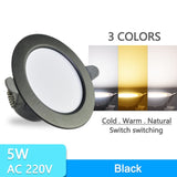 Downlight 10pcs 3W 5W led Downlight AC220V six color recessed downlight ceiling Kitchen living room Indoor ceiling spot light