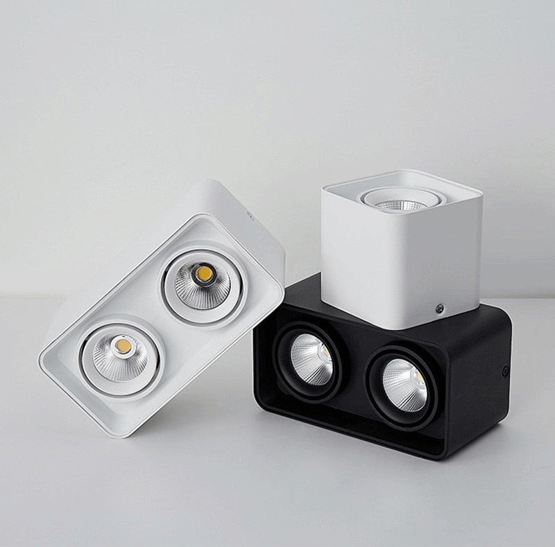 Square Surface Mounted Dimmable Super bright LED Downlights 10W 15W 20W 30W AC110-220V COB LED Ceiling Lamp Spot Lights LED Lamp